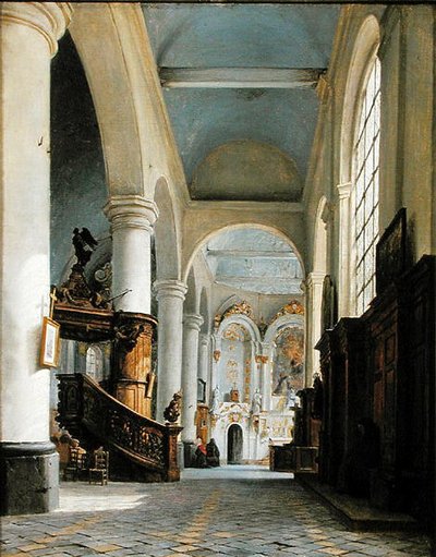Interior de la Iglesia de St. Denis, Saint-Omer, 1835 de Hippolyte Victor Valentin Sebron