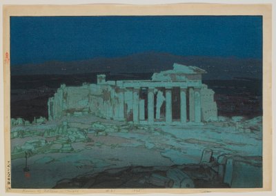 Acrópolis - Noche, era Taisho de Hiroshi Yoshida
