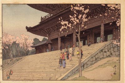 Puerta del templo de Chionin (xilografía en color) de Hiroshi Yoshida