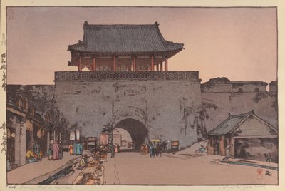 Puerta de Dainan en Mukden (xilografía sobre papel) de Hiroshi Yoshida