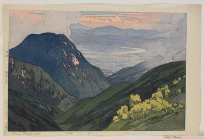 De Daitenjodake, de la serie, Doce escenas en los Alpes de Japón, época Taisho de Hiroshi Yoshida