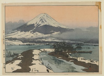 Fujiyama desde el lago Kawaguchi, de la serie Diez vistas del monte Fuji, época Taisho de Hiroshi Yoshida