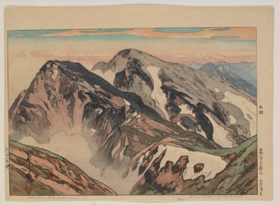 Habuka san, de la serie Doce escenas en los Alpes de Japón, época Taisho de Hiroshi Yoshida