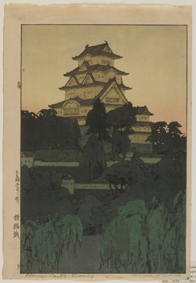 Castillo de Himeji - Atardecer, era Taisho de Hiroshi Yoshida