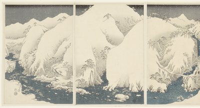 Montañas y ríos a lo largo de la ruta de Kiso
Kisoji no yamakawa (título en el objeto)
Nieve, luna y flores (título de la serie)
Setsugekka (título de la serie) de Hiroshige (I) , Utagawa