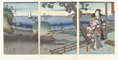dee gante prin s genji mano sma Furyu Genji Suma (Blood Sound Obje CT) de Hiroshige (I) , Utagawa