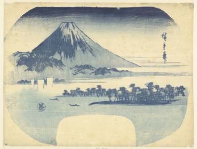 Fuji y el bosque de pinos en Mio de Hiroshige (I) , Utagawa