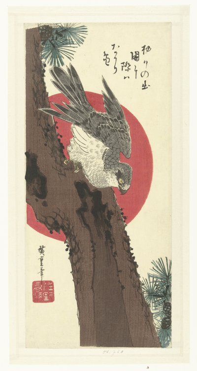 Halcón en pino de Hiroshige (I) , Utagawa