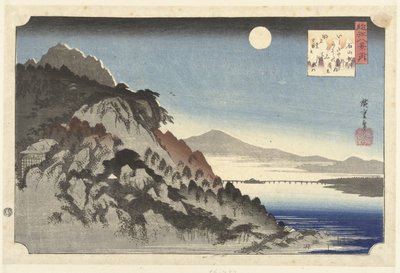 Luna de otoño en Ishiyama Ishiyama no shugetsu (título sobre objeto) Ocho vistas de la provincia de Omi (título de la serie) omi hakkei de Hiroshige (I) , Utagawa