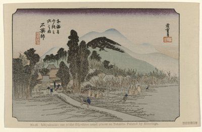 Ishiyakushi No. 45. Ishiyakushi: uno de los cincuenta y tres lugares señalados en Tokaido, pintado por Hiroshige (título sobre el objeto) De Tôkaidô van Hiroshige (título de la serie) Hiroshige no fude Tôkaidô (título de serie sobre objeto) de Hiroshige (I) , Utagawa