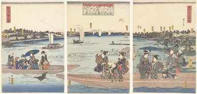 Transbordadores en el río Sumida
Sumidagawa watashi no zu (título en el objeto)
Vistas famosas de la capital oriental (título de la serie)
Toto meisho zue (título de la serie en el objeto) de Hiroshige (I) , Utagawa