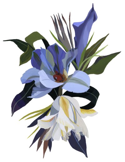 Una flor imaginaria basada en el motivo del tulipán de Hiroyuki Izutsu