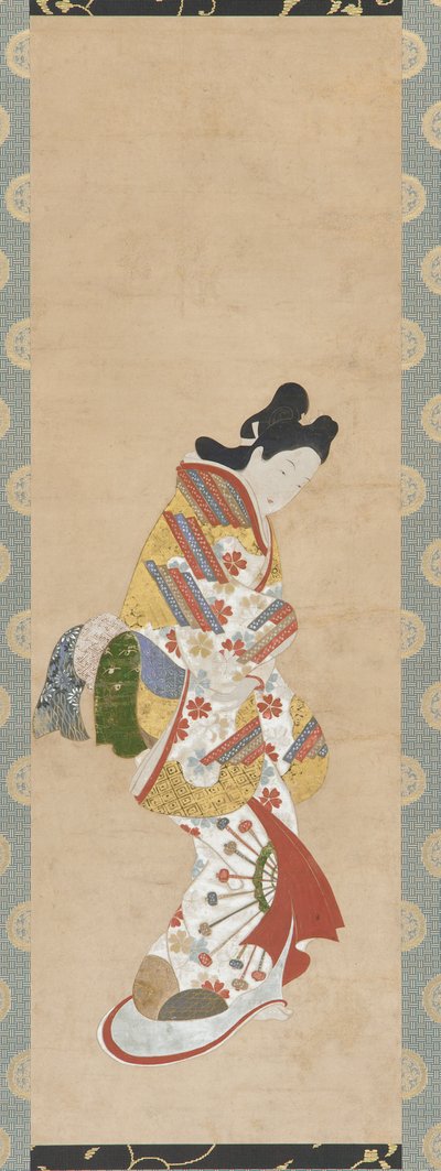 Figura de pie de una mujer, siglo XVIII de Hishikawa Morofusa