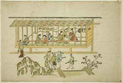 Una casa de cortesanas, de la serie "La apariencia de Yoshiwara (Yoshiwara no tei)" de Hishikawa Moronobu