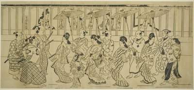 Desfile de cortesanas de Hishikawa Moronobu