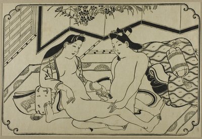 Una hoja de un álbum shunga de Hishikawa Moronobu