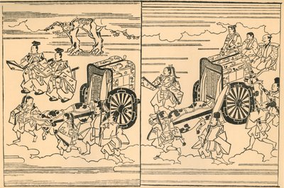 Carros tirados por bueyes, 1663, 1924 de Hishikawa Moronobu