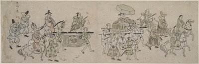 Desfile de la Embajada de Corea de Hishikawa Moronobu