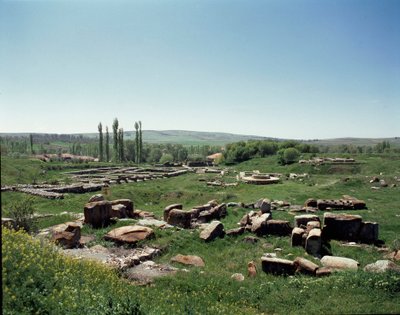 Vista de las ruinas del sitio de Hittite Hittite