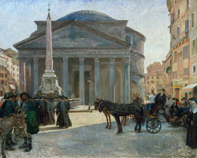 Desde la plaza del Panteón en Roma de Hjalmer Eilif Emanuel Peterssen