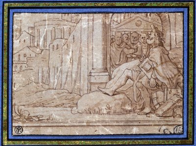 El Sabio (meditando). Dibujo de Hobben. Siglo XVI. de Hobben