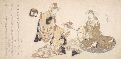 Tres jóvenes damas visitando juntas de Hokuba