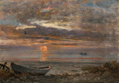 Puesta de sol en un día de enero en Skagen. de Holger Drachmann