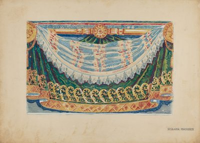 Diseño de borde de papel tapiz, c. 1939 de Holger Hansen