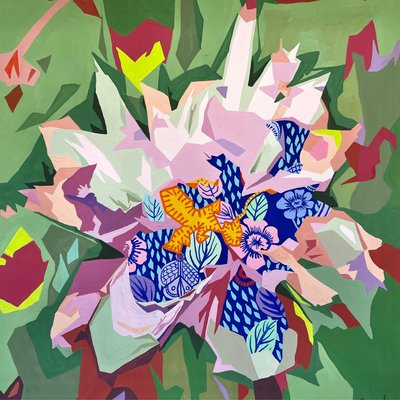 Abstracto floral nº 2, 2023 (gouache sobre papel) de Holly Boruck