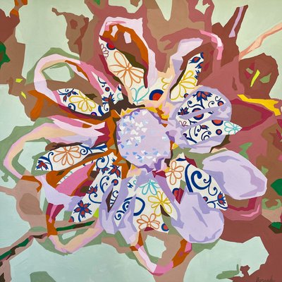 Abstracto floral nº 3, 2023 (gouache sobre papel) de Holly Boruck