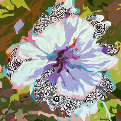 Abstracto floral nº 4, 2023 (gouache sobre papel) de Holly Boruck