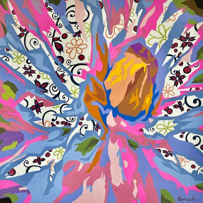Abstracto floral nº 6, 2023 (gouache sobre papel) de Holly Boruck