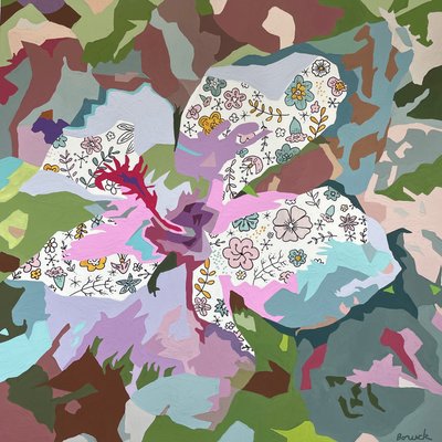Abstracto floral nº 7, 2023 (gouache sobre papel) de Holly Boruck