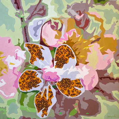 Abstracto floral nº 9, 2023 (gouache sobre papel) de Holly Boruck