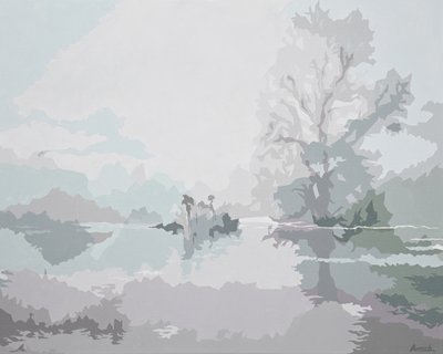 Misty Morning, 2024 (óleo sobre lienzo) de Holly Boruck