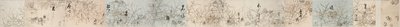 Selecciones de la Nueva Colección de Poemas Japoneses de Tiempos Antiguos y Modernos (Shinkokin wakashū) con Diseños Impresos de Leones Chinos y Hierba de Cangrejo de Hon