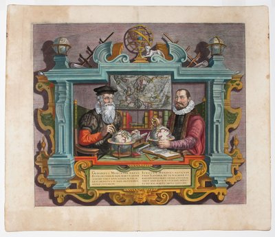 Doble retrato de Gerardus Mercator 1512-1594 y Jodocus Hondius 1563-1612 de Hondius