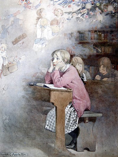 Sueños de Navidad (acuarela sobre papel) de Honor Charlotte Appleton