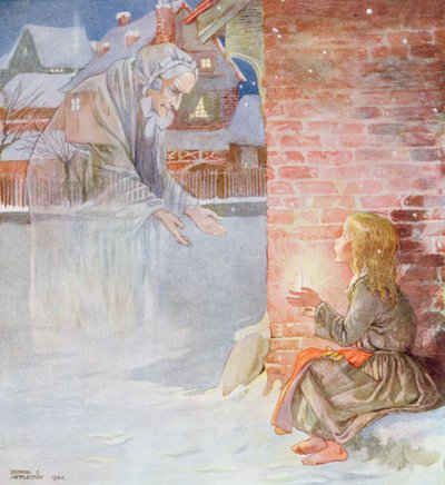 Abuela, llévame contigo, de "La pequeña cerillera" en una edición de "Cuentos de hadas" de Hans Christian Andersen (1805-75) 1920 (acuarela sobre papel) de Honor Charlotte Appleton