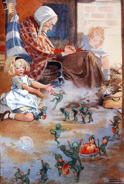Ilustración de "A Treasury of Verse for School and Home", seleccionada por M.G.Edgar y Eric Chilman (litografía en color) de Honor Charlotte Appleton