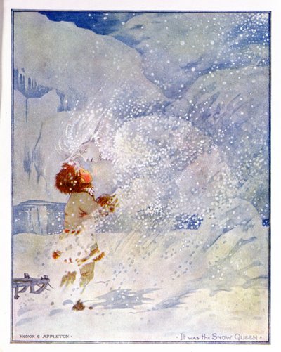 Ilustración de "La reina de las nieves" en una edición de "Cuentos de hadas" de Hans Christian Andersen (1805-75) 1920 (acuarela sobre papel) de Honor Charlotte Appleton