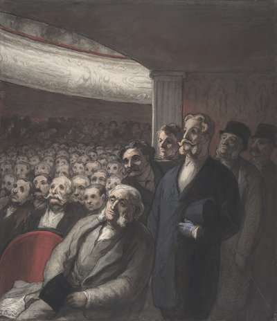 Una audiencia de teatro de Honoré Daumier