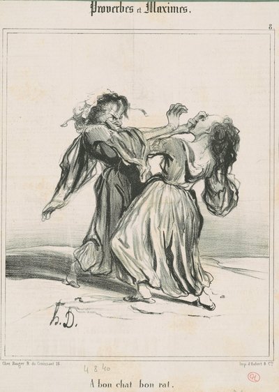 A buen gato buen ratón de Honoré Daumier
