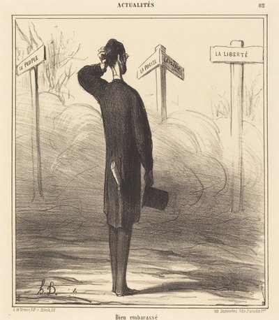 ¿A la derecha o a la izquierda? de Honoré Daumier