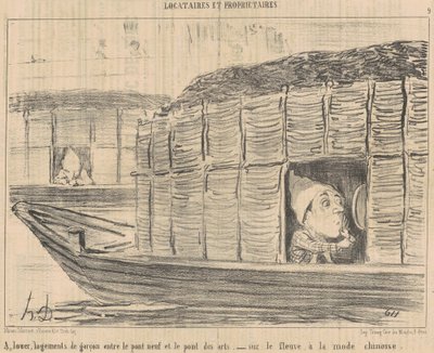 Se alquila, habitaciones para chicos entre el... de Honoré Daumier