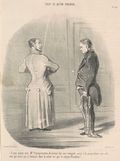 ¿En qué piensas, Sr. Piquepruneman, de haberme...? de Honoré Daumier