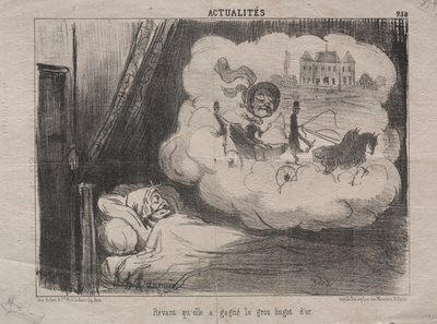 Actualidades (No. 238): Soñando que había ganado muchas barras de oro de Honoré Daumier