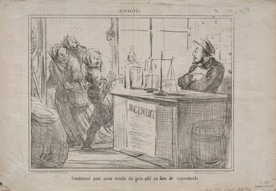 Actualidades (No. 252): Condenado por haber vendido un montón de arena en lugar de azúcar moreno húmedo de Honoré Daumier