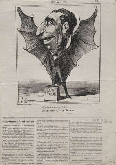 Actualidades (No. 62): Soy un pájaro, mira mis alas.. de Honoré Daumier