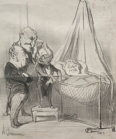 Actualidades: ¡Decididamente, ella está muy enferma!, 1851 de Honoré Daumier